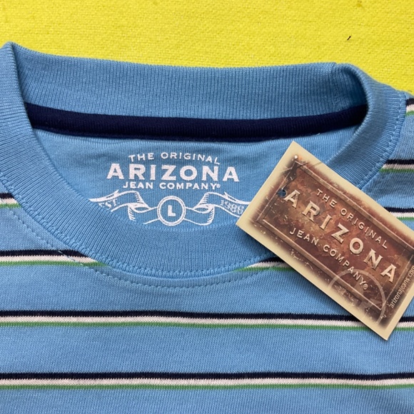 T-SHIRT ARIZONA JEAN COMPANY large 14/16 - Light Blue - With stripes - Picture 3 of 12